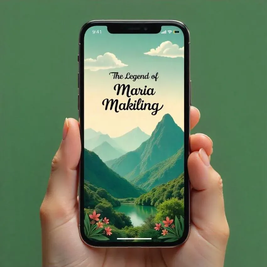 Filipino Alamat app showing a library of illustrated folk stories
